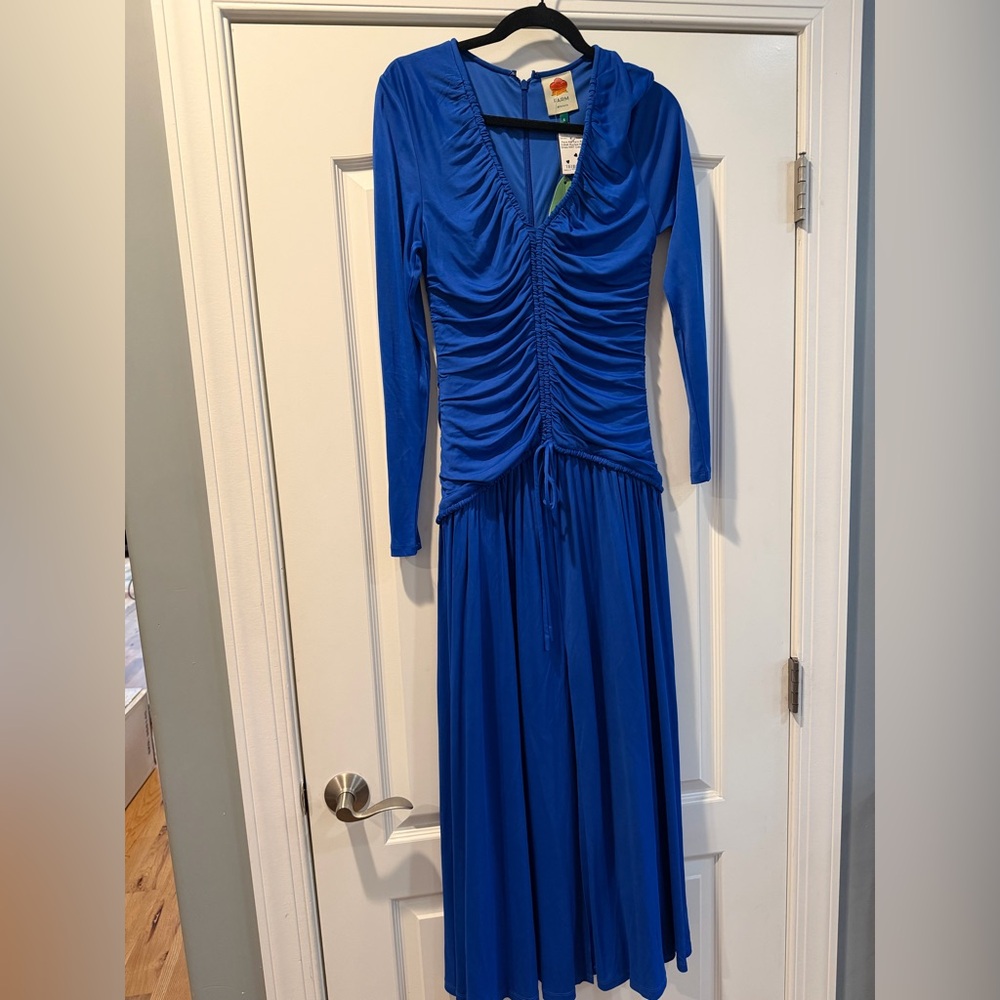 FARM Rio Vibrant Blue Long Sleeve Dress